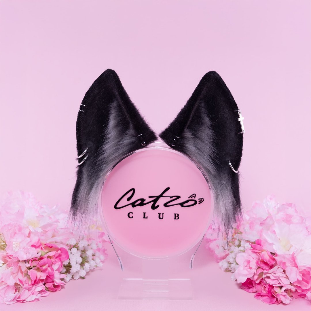 Wolf Ears Faux Fur Ears - 发饰 - 其他人造纤维 黑色
