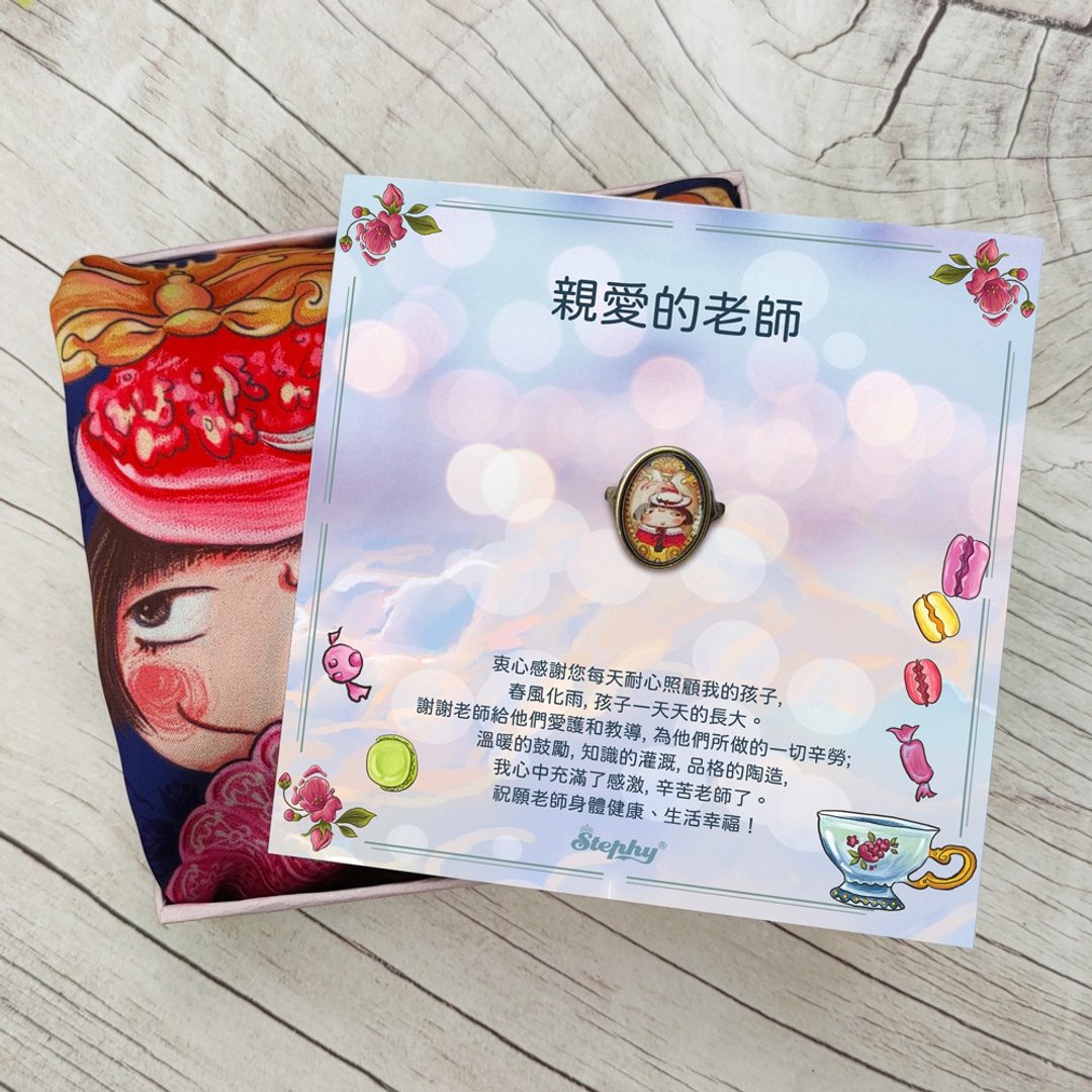 【定制化礼物】毕业礼物家长送老师丝巾配手作丝巾扣礼盒套装 - 围巾/披肩 - 丝．绢 
