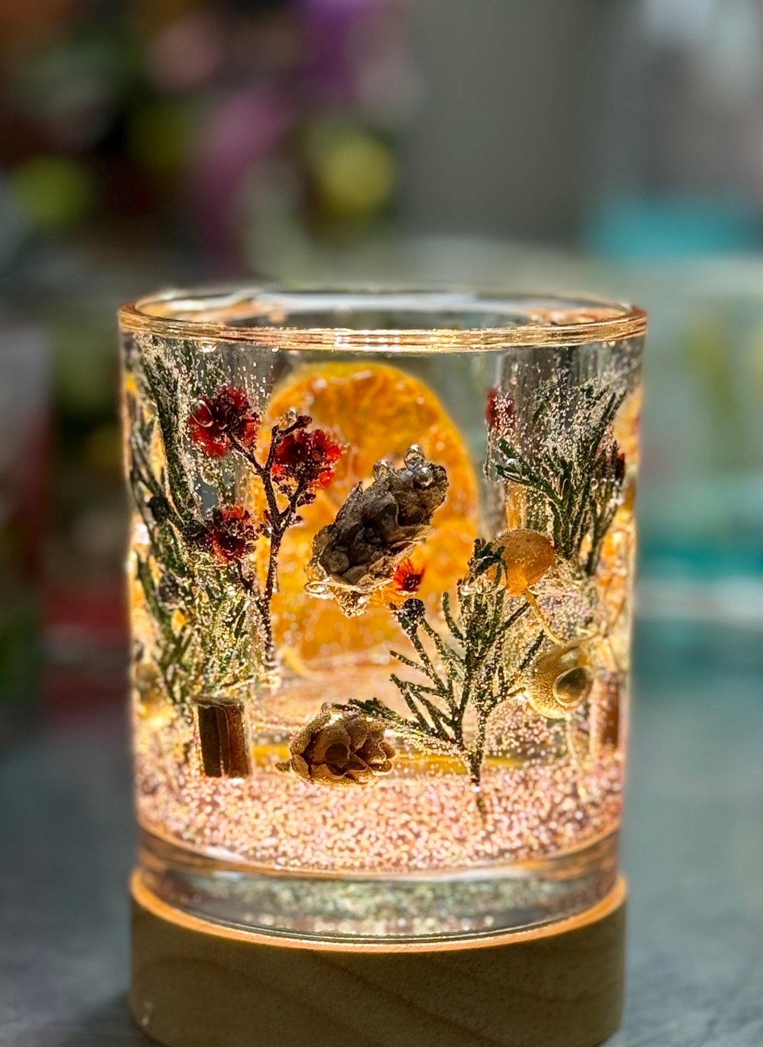 香氛手作限定场-耶诞花艺双层蜡杯 香氛 送礼 蜡烛 - 蜡烛/香氛 - 蜡 