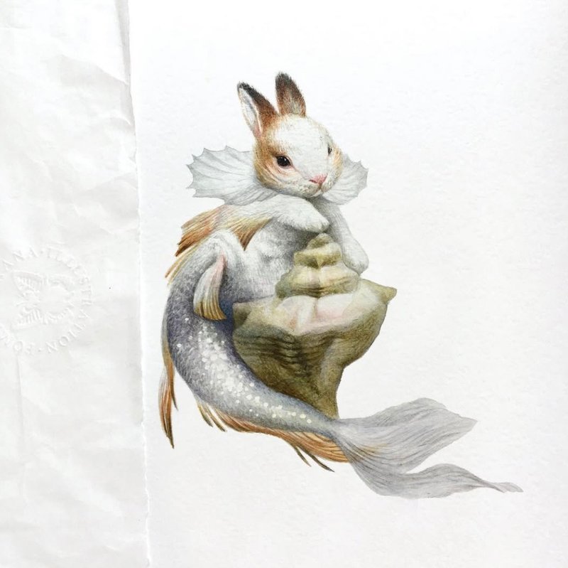 人鱼女王 - 墙贴/壁贴 - 纸 银色