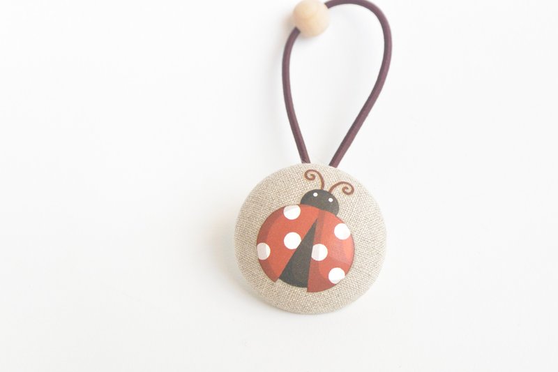 手感布包扣发束 - 瓢虫 - 发饰 - 其他材质 红色