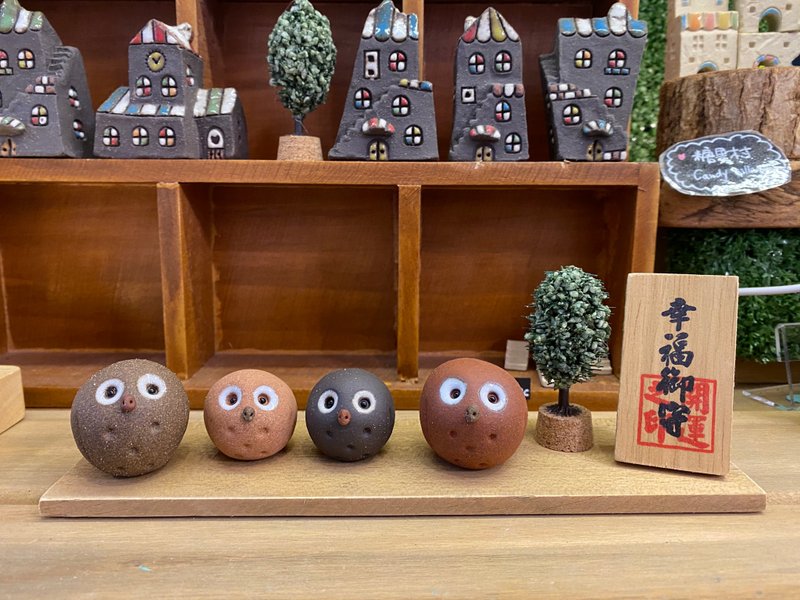 【猫头鹰 Owls】陶手作幸福御守猫头鹰/2大2小亲子组-2组可选择 - 摆饰 - 其他材质 