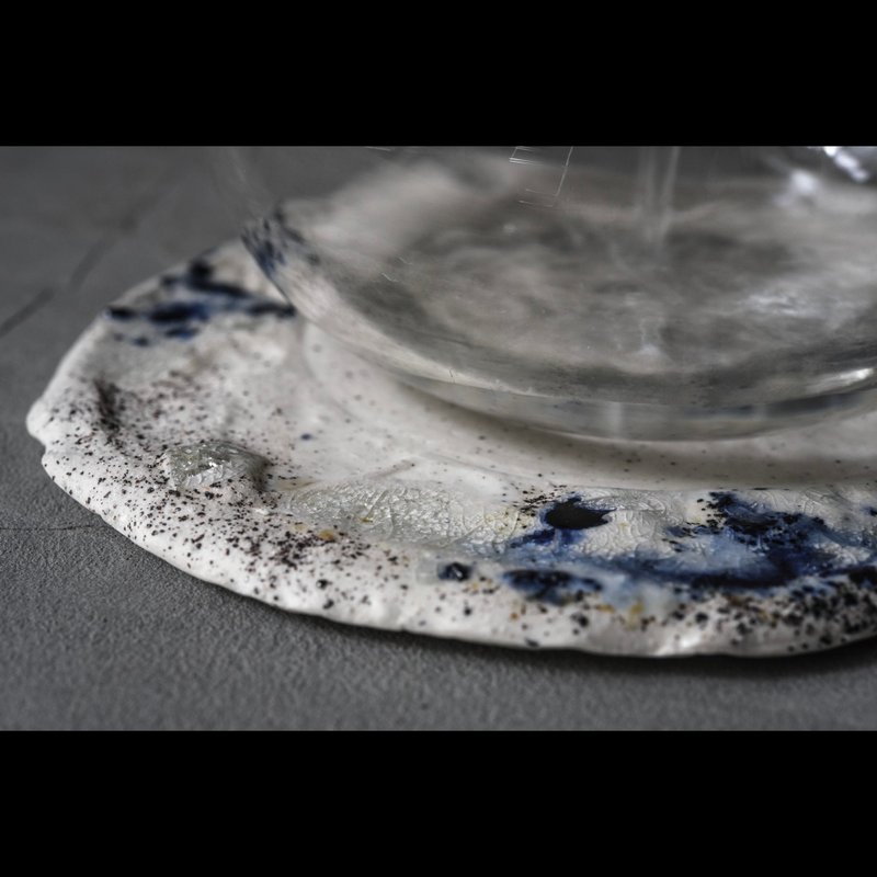 。海滩岩浪 自由土流赏盘壶承/点心盘  | 2022 - 茶具/茶杯 - 陶 