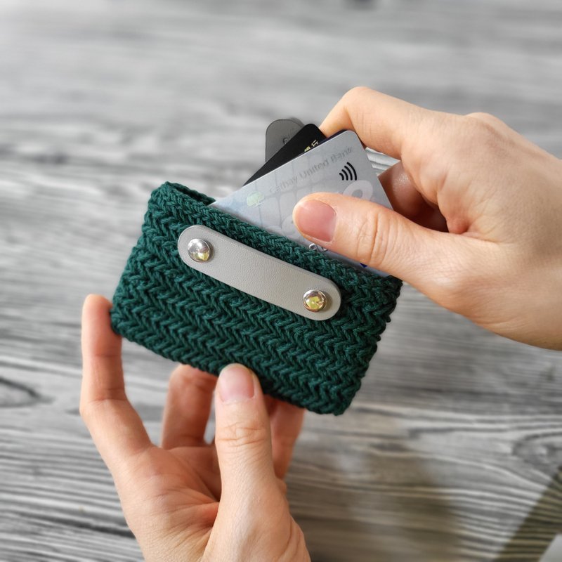 Robo card purse 机器人卡包/手工钩针编织包 - 名片夹/名片盒 - 棉 