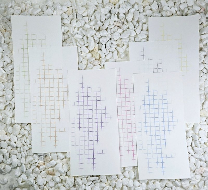 淡淡的网格背景纸 - 便条纸/标签贴 - 纸 多色