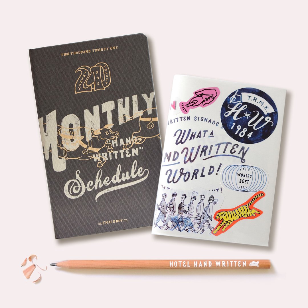 Limited Set: Chalkboy schedule book + ZINE + Original Pencil - 笔记本/手帐 - 纸 多色