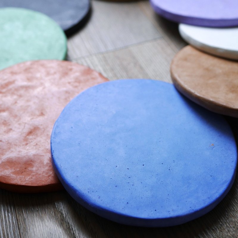 【冷瓷杯垫】靛/手工制作/天然材料 - 杯垫 - 粘土 