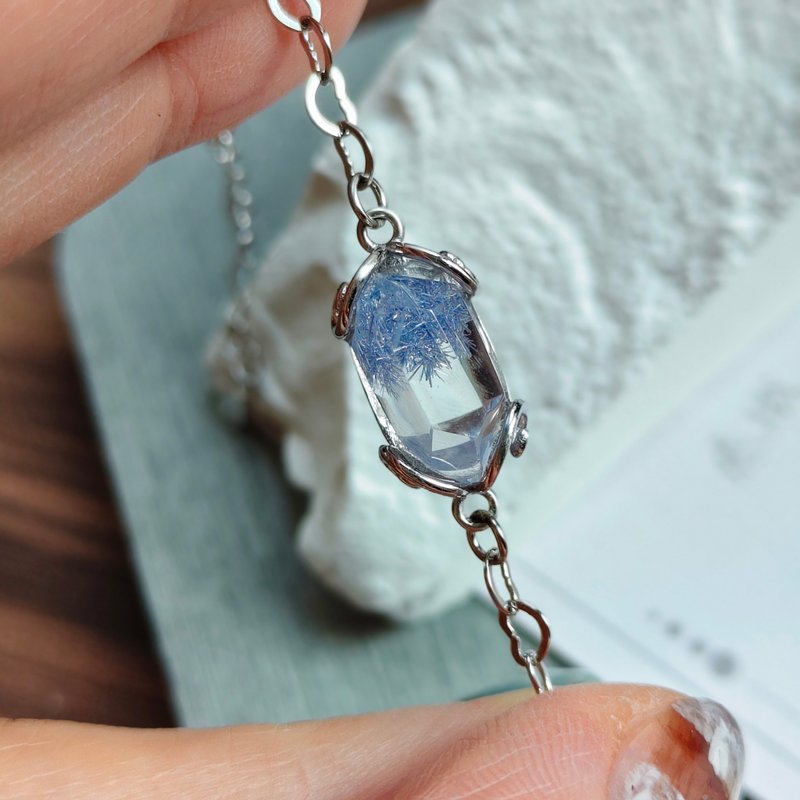 【超美蓝线石纯银水晶手链】智慧与沟通之石 - 手链/手环 - 水晶 蓝色