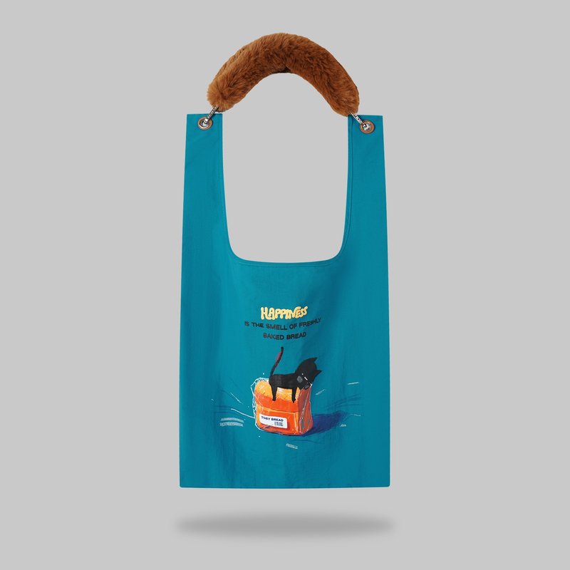 Happy Cat Toby Bag | 配可拆仿毛肩带 - 侧背包/斜挎包 - 尼龙 