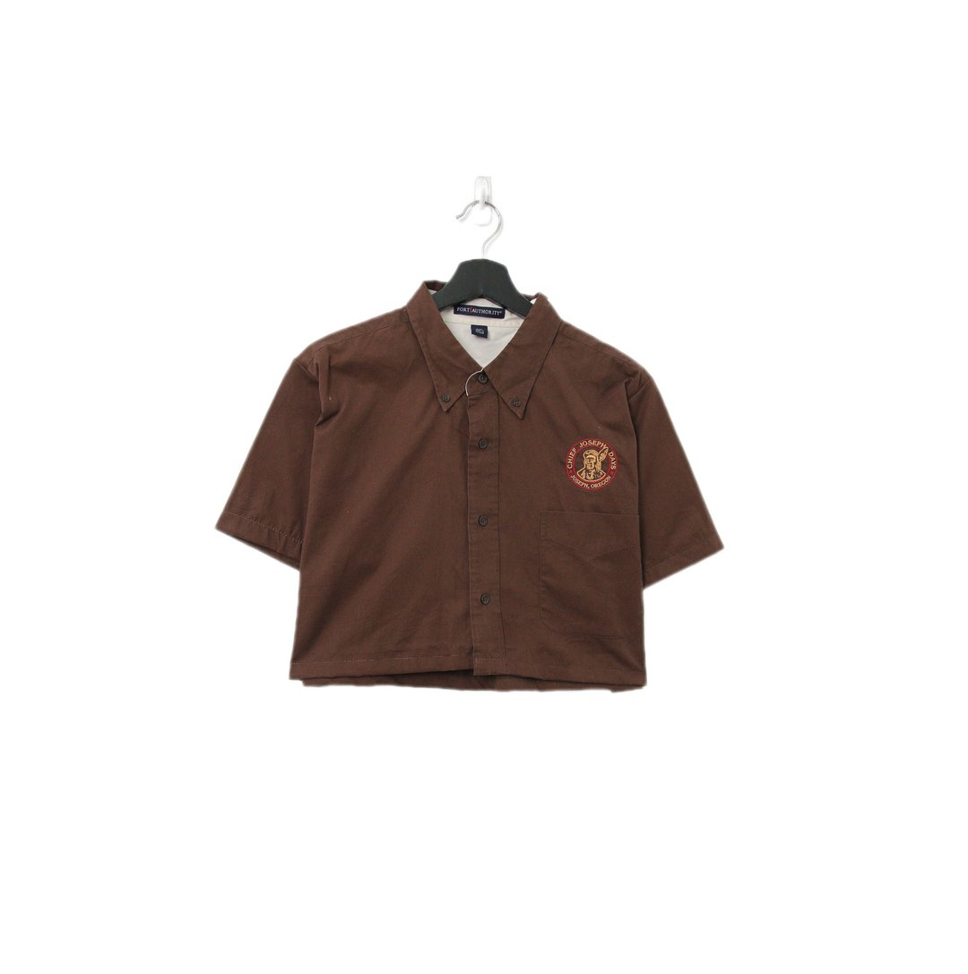 Back to Green-再制短板刺绣衬衫 酋长图像 wt-28//vintage shirt - 女装衬衫 - 棉．麻 