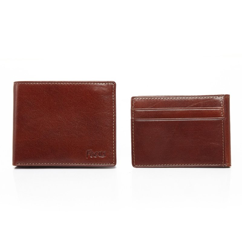 【圣诞礼物】真皮男短夹 / 9卡双拉链男生短夹 / 活动式卡夹 - 皮夹/钱包 - 真皮 