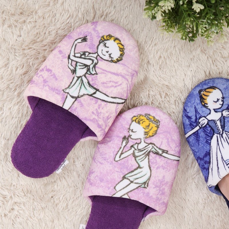 伊之珂芭蕾 | 唐吉轲德 小爱神邱比特 粉紫色芭蕾室内防滑拖鞋 - 其他 - 棉．麻 紫色