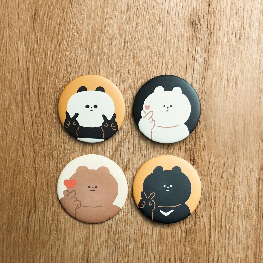 Say Yeah 胸章44mm - 白熊 / 黑熊 / 猫熊 / 棕熊Shadow - 徽章/别针 - 其他金属 黄色