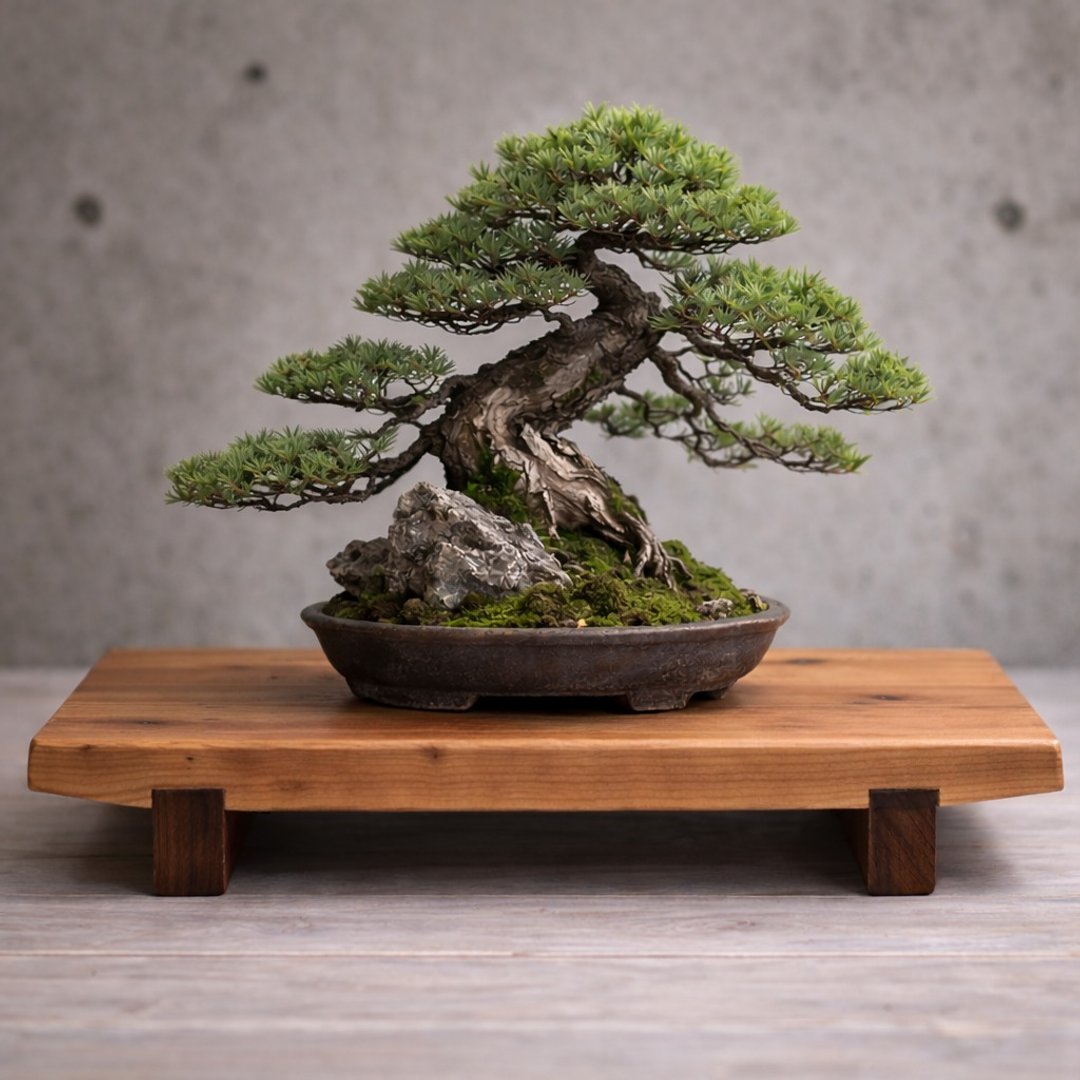 实木花台・迷你佛坛 复古棕色 50cm 木制展示台・供奉台 日本制造 手工艺 实木家具 设计 原木 家居 实木家具 - 摆饰 - 木头 咖啡色