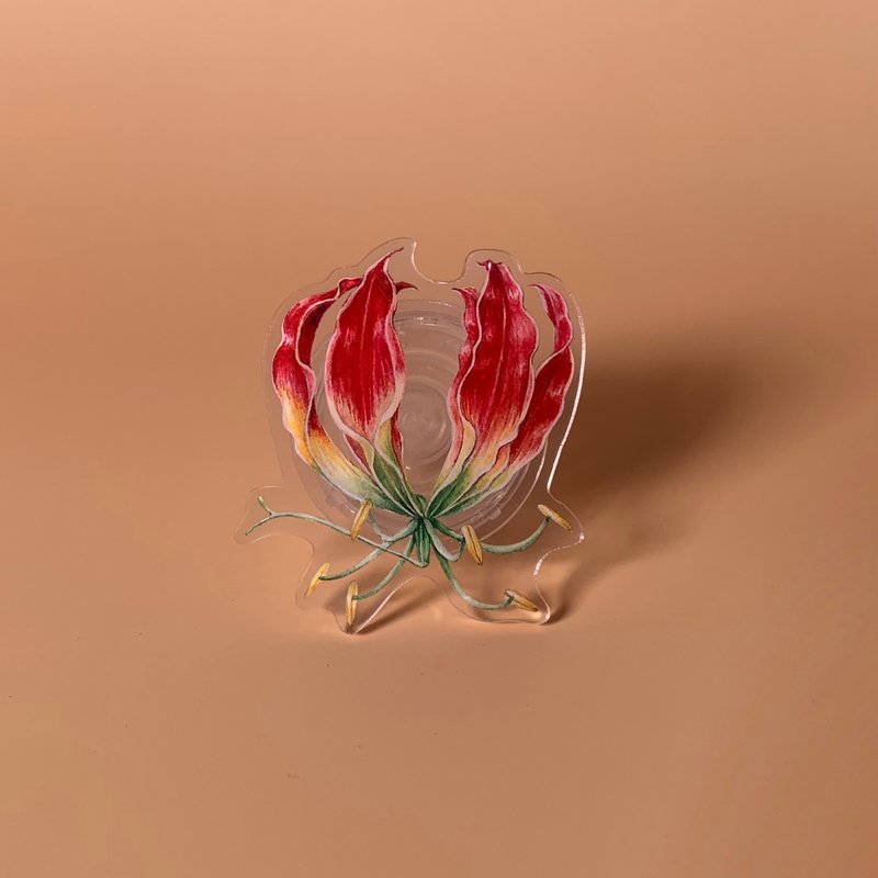 flower griptok / phonegrip / popsockets - flame lily - 手机配件 - 塑料 红色