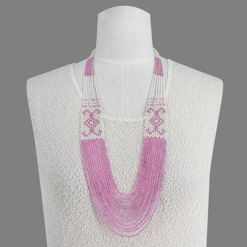 民俗图腾珠串项链(中长款) - 长链 - 其他人造纤维 多色