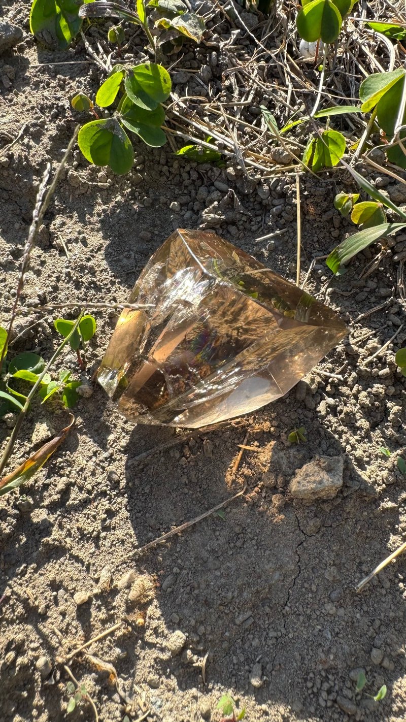 彩虹星空玻璃体茶晶、茶水晶、茶晶 - 摆饰 - 水晶 咖啡色