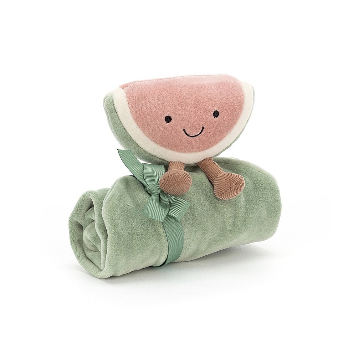 Jellycat Q萌西瓜安抚巾 Amuseable Watermelon Soother - 围嘴/口水巾 - 聚酯纤维 绿色