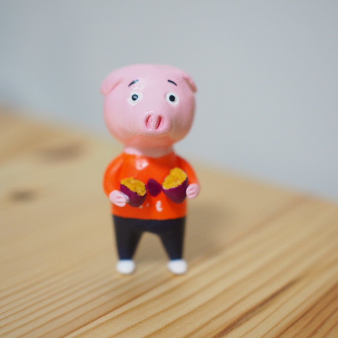 sweet potato pig - 玩偶/公仔 - 粘土 粉红色