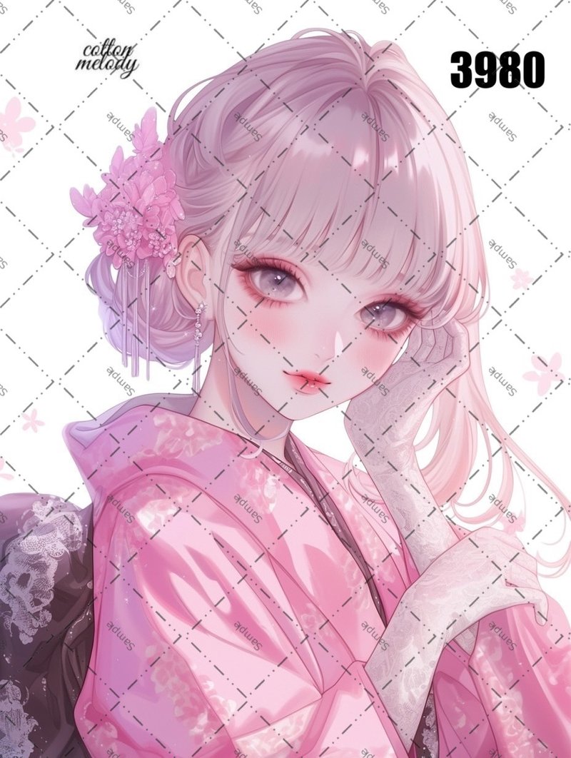 original sticker no.3980 人物贴纸 原创贴纸 原创人物贴纸 装饰贴纸 cotton melody - 贴纸 - 纸 