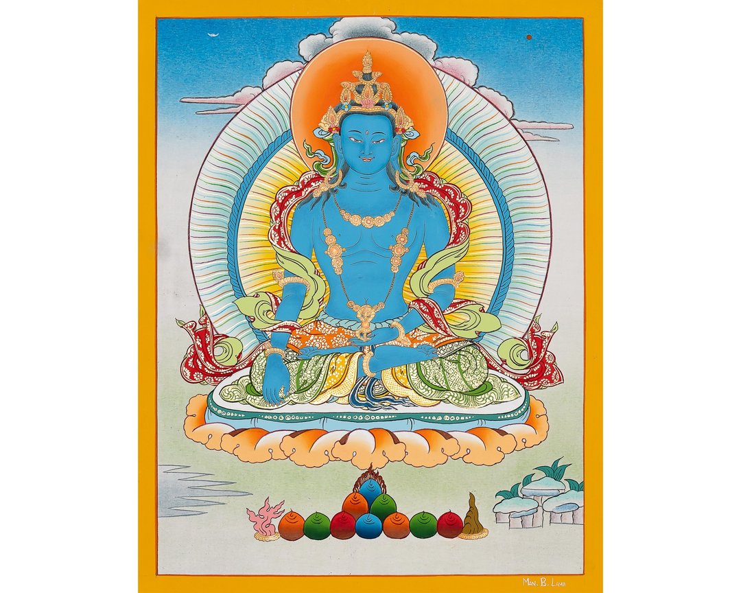 手工制作的米度卡唐卡 - 充满慈悲智慧的真实象征 - 墙贴/壁贴 - 其他材质 多色