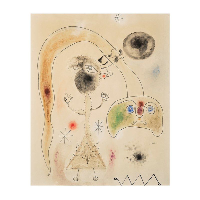 【艺术挂画】 Joan Miro 米罗 -- 女人,蛇,星星 - 海报/装饰画/版画 - 纸 