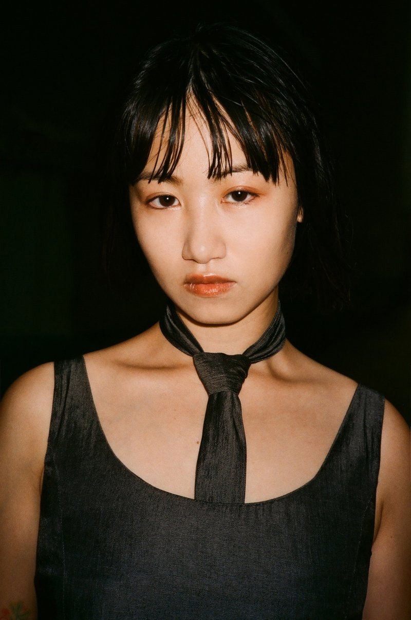 黑色天丝麻打呔连身裙 - 洋装/连衣裙 - 其他材质 黑色