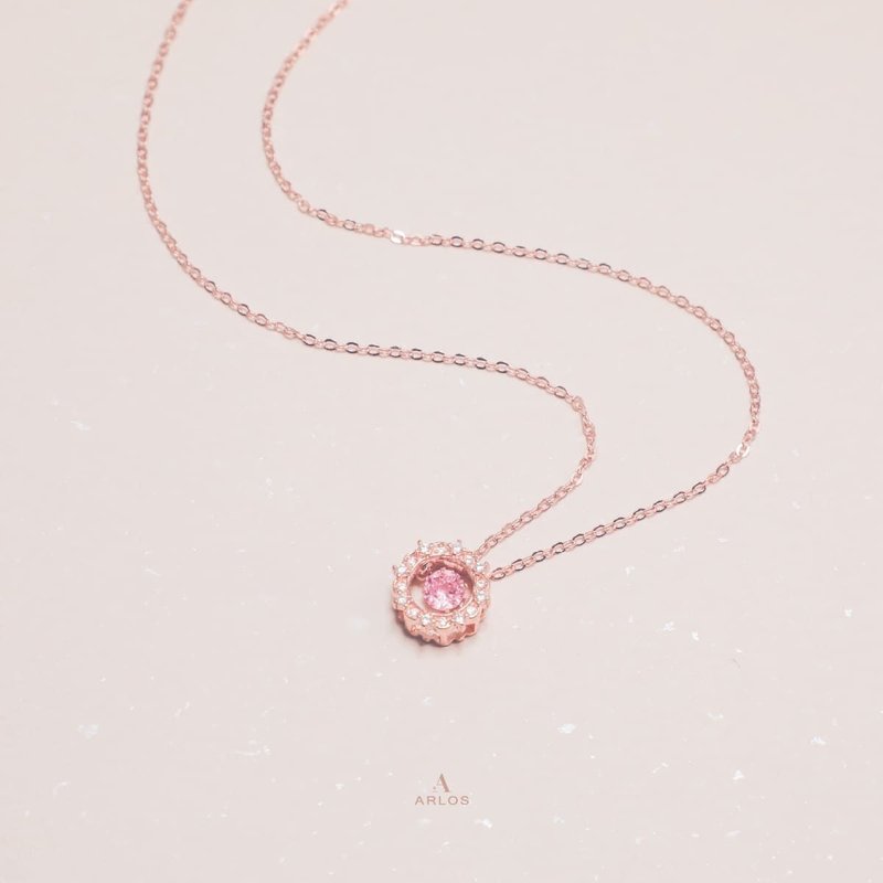 浪漫绽放跳动项链 (玫瑰金) - 项链 - 纯银 