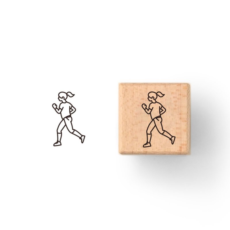 本日印章－跑步 - 印章/印台 - 木头 橘色