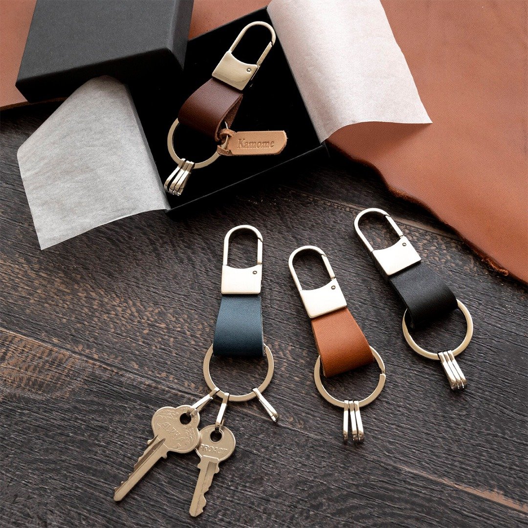 Key Ring [Tochigi Leather Oil] Leather Personalized Men's Father's Day HE04K - 钥匙链/钥匙包 - 真皮 多色