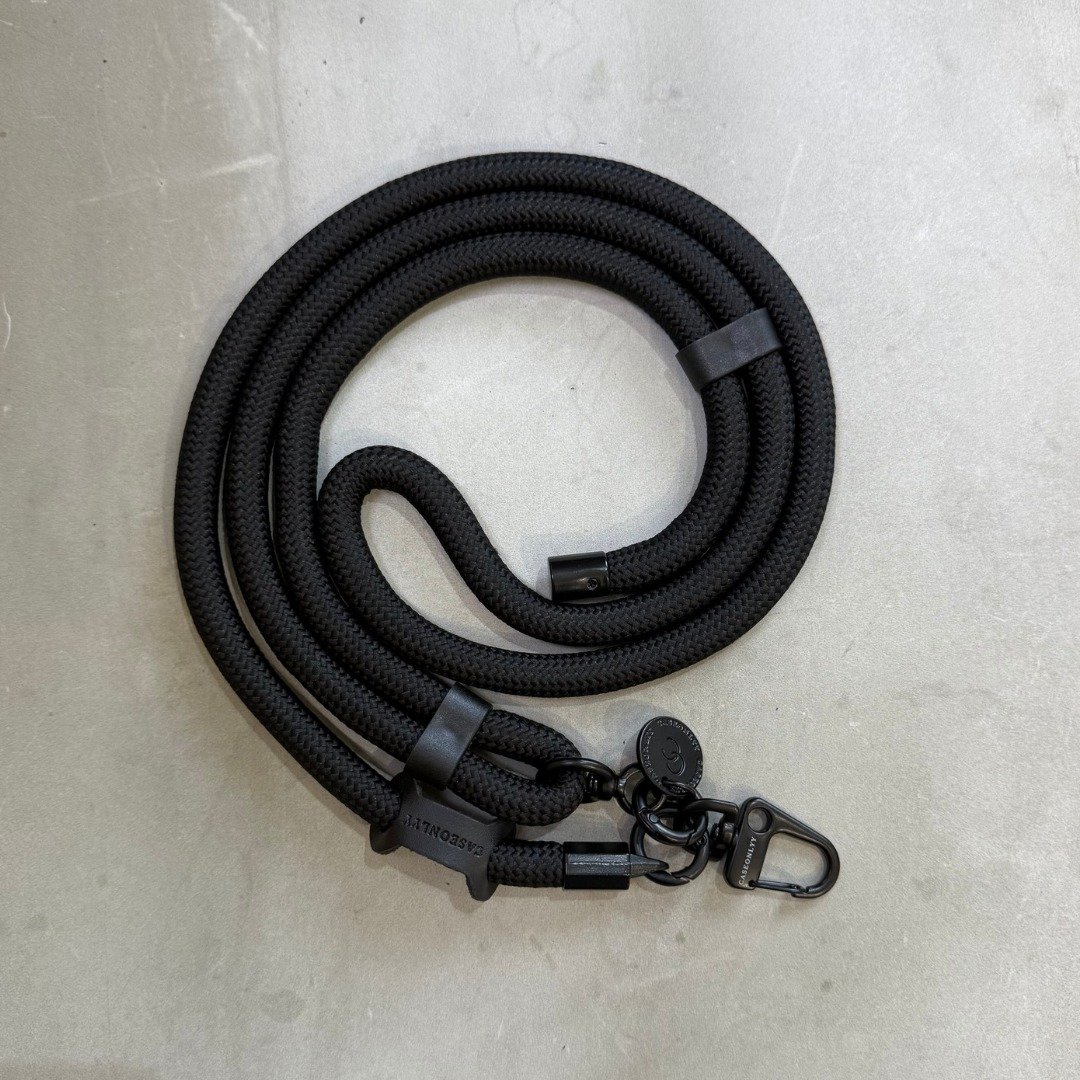 【10mm】纯黑色山系便携手机挂绳配透明夹片 - 手机配件 - 尼龙 黑色
