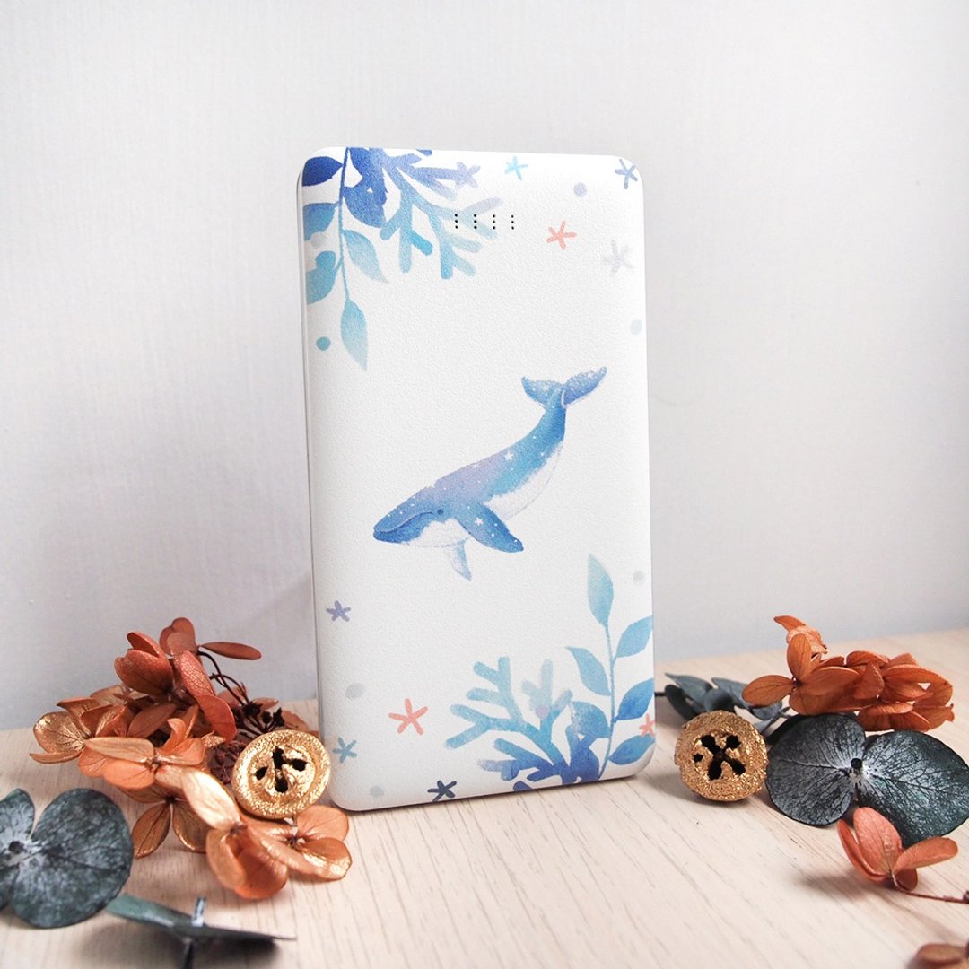 10000mAh 双线行动电源 - 蓝紫鲸鱼 - 充电宝/传输线 - 其他材质 蓝色