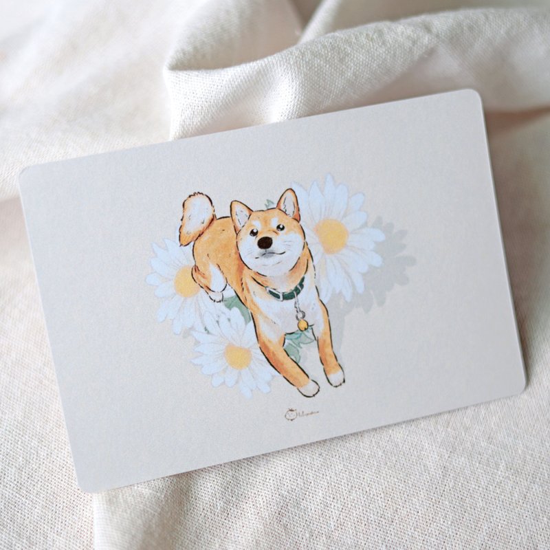 柴犬明信片卡片 万用卡 柴犬 柴柴 插画 周边 原创 - 卡片/明信片 - 纸 橘色