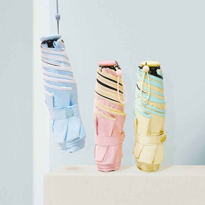 雨之情【防晒轻棉花羽毛伞】黄色 | 粉色 | 蓝色 - 折叠伞 晴雨伞 迷你 - 雨伞/雨衣 - 碳纤维 多色