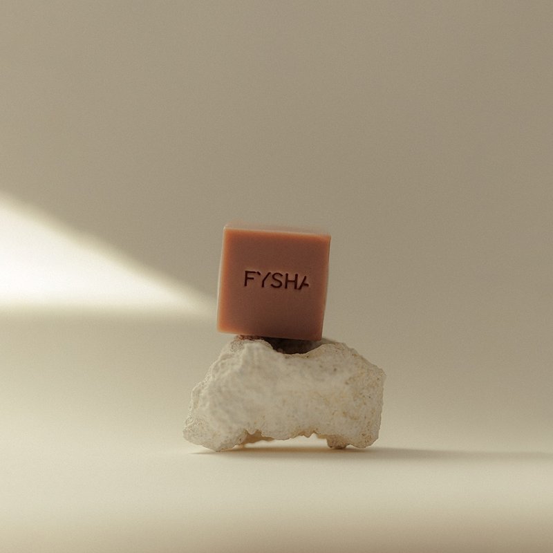 【Fysha】高纯度养肤洗颜皂- 玫瑰天竺葵精油与法国红矿泥 - 肥皂/手工皂 - 精油 