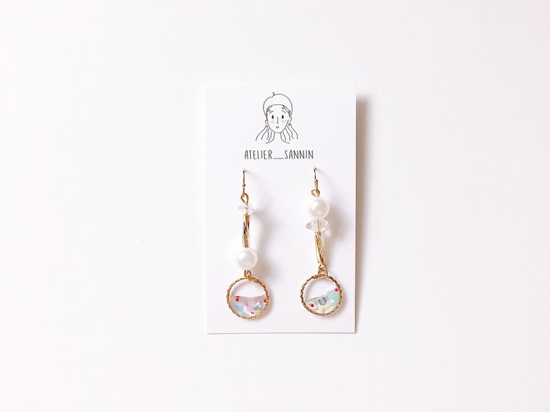 透明叮当 垂坠耳勾 手工耳环 可改夹/防过敏硅胶耳勾 - 耳环/耳夹 - 其他材质 多色