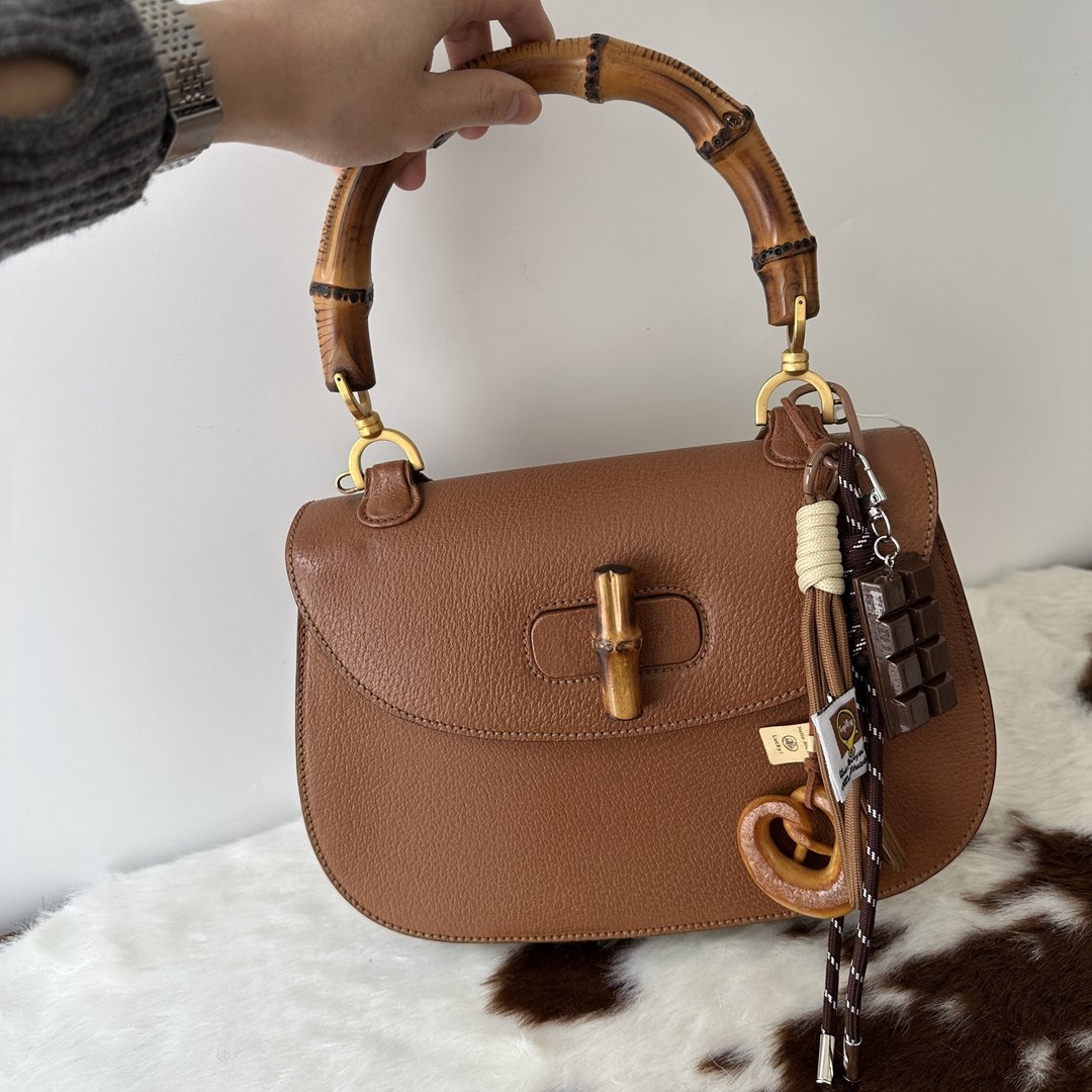 中古包 Gucci 古驰 焦糖色 Kelly 轮廓包 - 手提包/手提袋 - 真皮 咖啡色