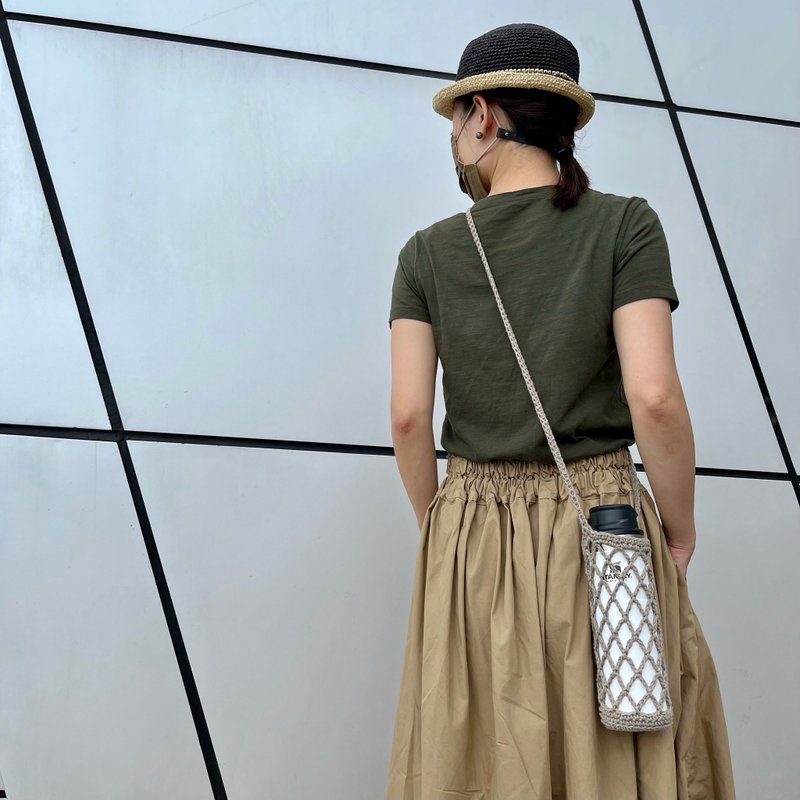 鈎织水樽随身袋 | 欧洲再生棉 - 化妆包/杂物包 - 棉．麻 多色