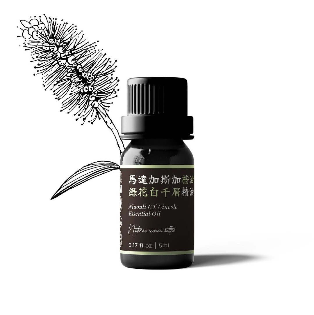 【卡佛香】马达加斯加桉油醇绿花白千层精油 - 香薰/精油/线香 - 玻璃 黑色