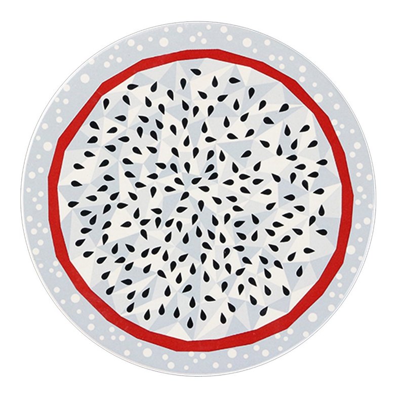 -新太源-台湾水果季－火龙果吸水杯垫 保持桌面干爽整洁 - 杯垫 - 瓷 银色