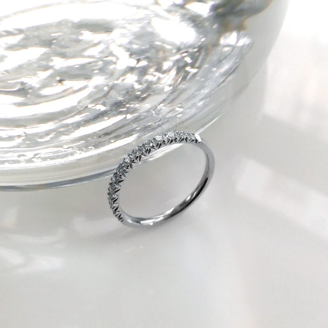 订制-Marriage-18K/750白金镶钻石花纹戒指 - 戒指 - 贵金属 银色