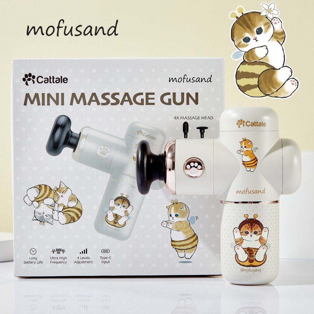 Cattale x Coolean-Mofusand猫福珊迪超迷你筋膜按摩枪(蜜蜂猫猫) - 运动/健身用品 - 其他金属 