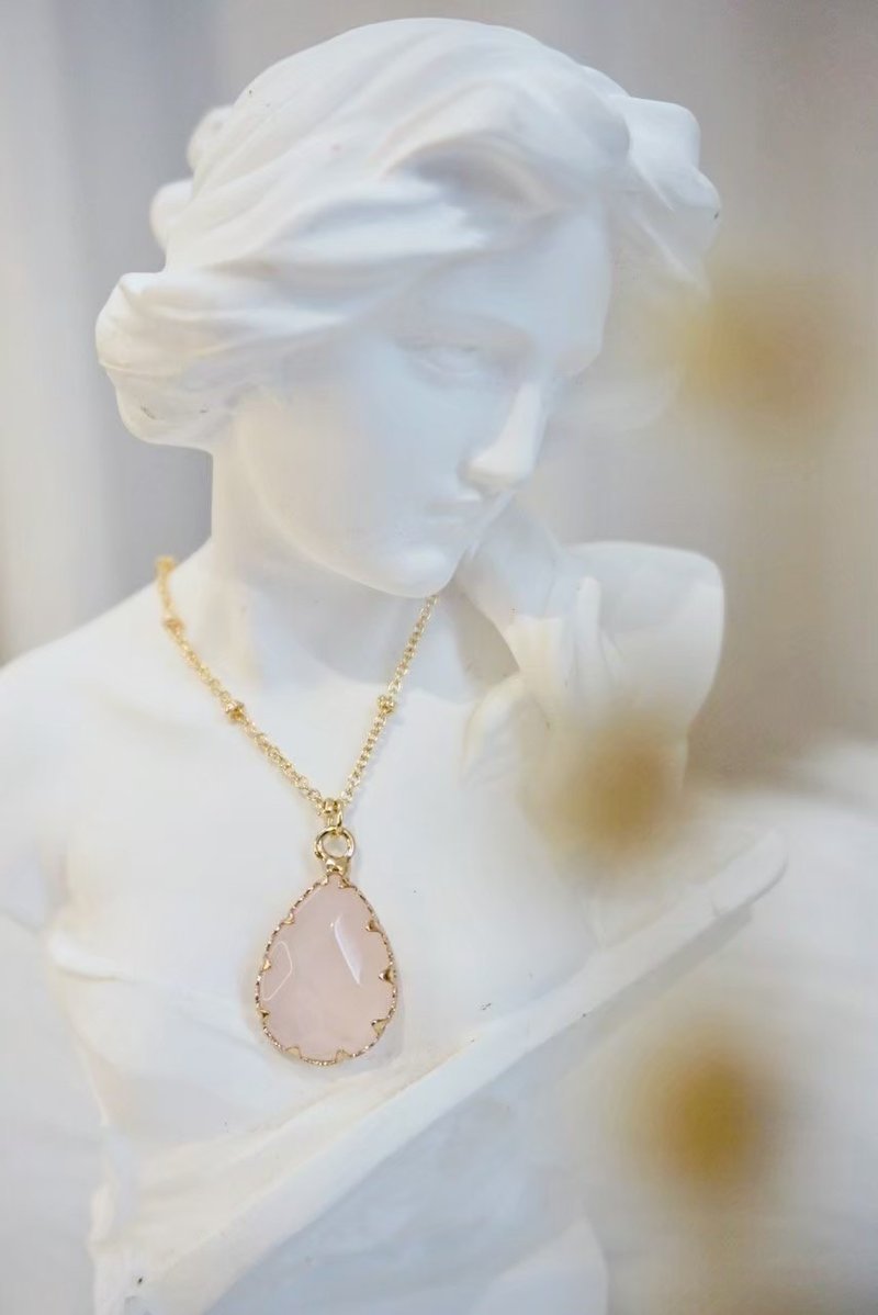 【天然石水滴项链_粉晶】 - 项链 - 宝石 粉红色