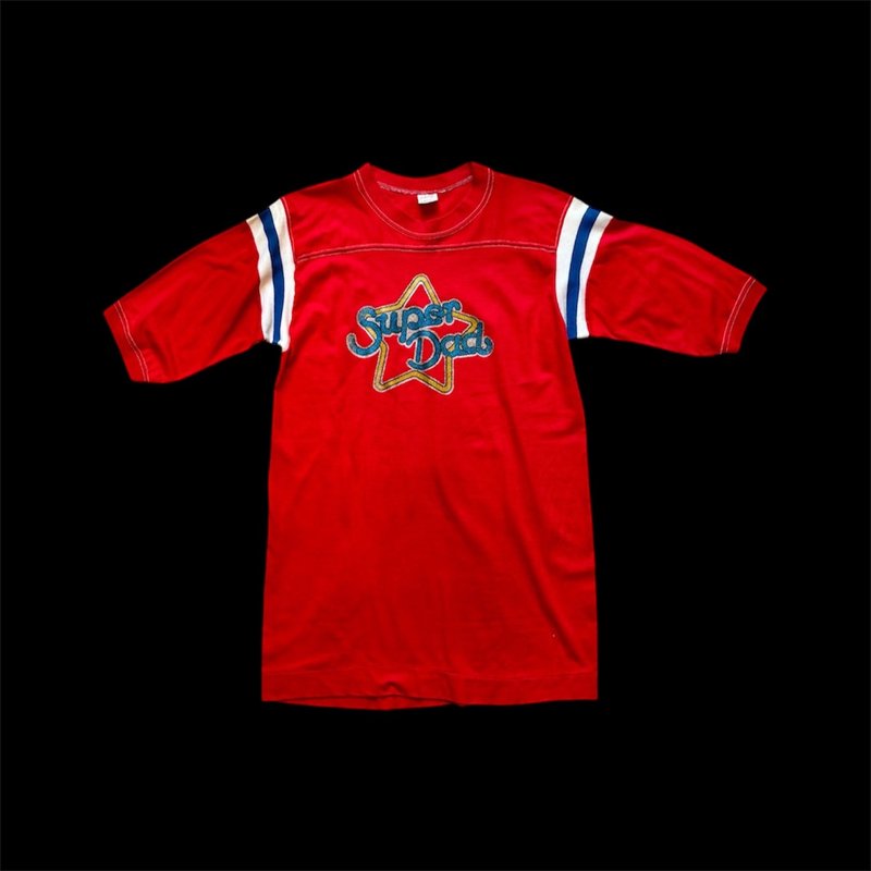 80s 美国古着 super dad 接袖T-shirt - 男装上衣/T 恤 - 棉 多色
