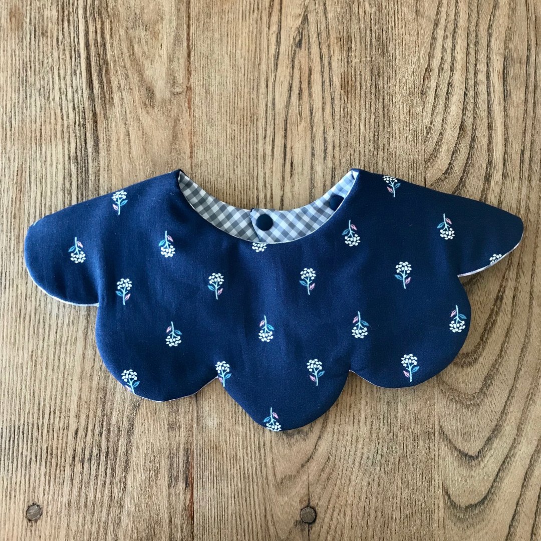 Munkaku Sty / Bib (Floret - Navy) - 围嘴/口水巾 - 棉 蓝色