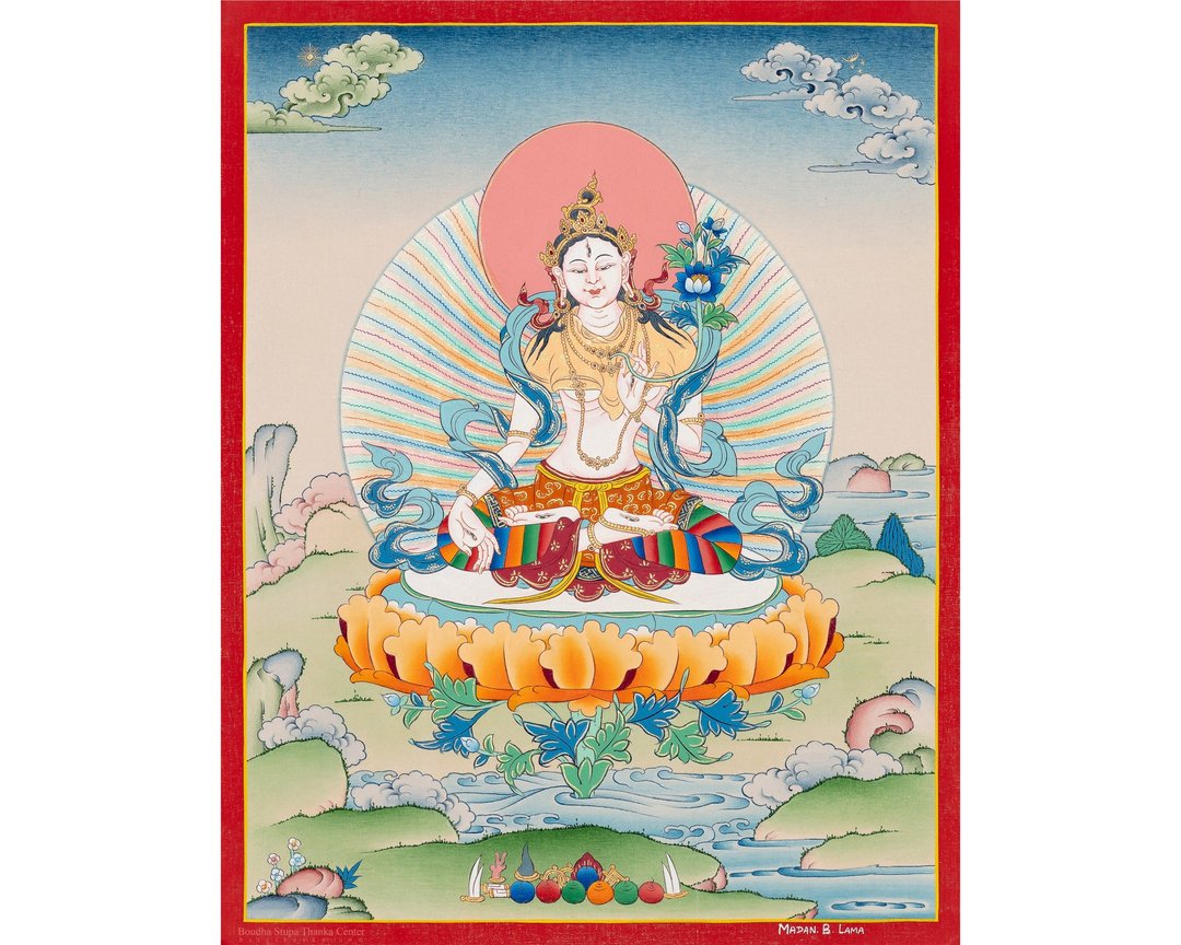手绘佛教白度母唐卡艺术 - 墙贴/壁贴 - 其他材质 多色