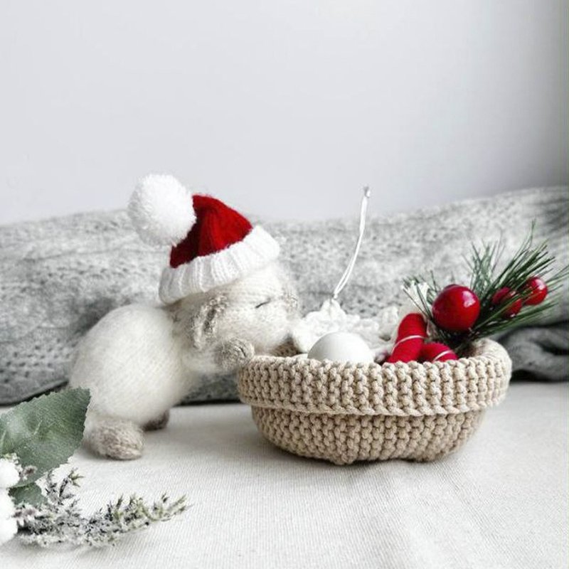 舒适的篮子编织图案。 3 种尺寸。英语和俄语 PDF。针织花样 - 手工艺教程/工具书 - 其他材质 