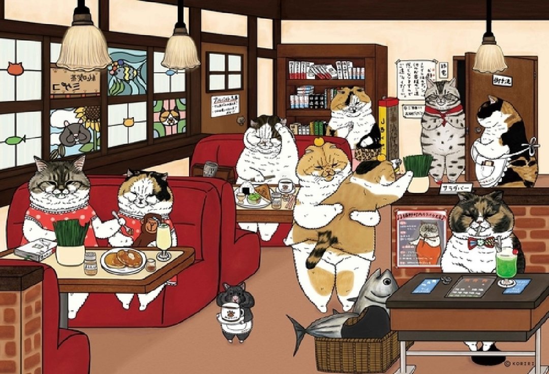 300片拼图-不可思议的猫世界 午茶时光 - 拼图 - 纸 