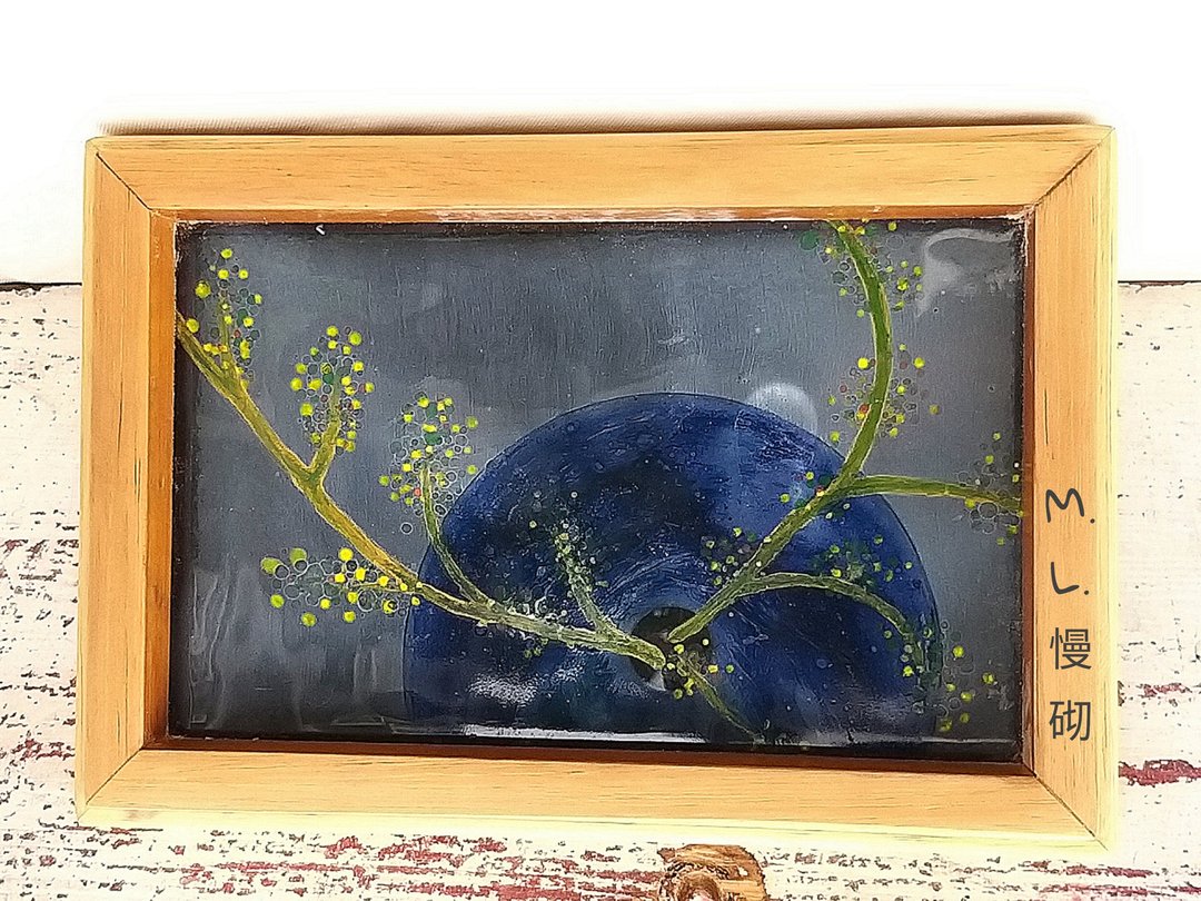 釉彩玻璃画-花器 - 海报/装饰画/版画 - 玻璃 蓝色