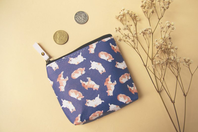 柴犬 小狗 零钱包 小钱包 卡包 小物包 杂物包 收纳包 - 零钱包 - 人造皮革 蓝色